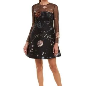 RED VALENTINO galaxy print mini dress